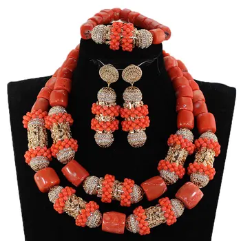 New Original Coral and Gold Chunky Bridal Jewelry Set African Coral Beads Jewelry Set for Nigerian Wedding Gift for Women CG063
New Original Coral and Gold Chunky Bridal Jewelry Set African Coral Beads Jewelry Set for Nigerian Wedding Gift for Women CG063