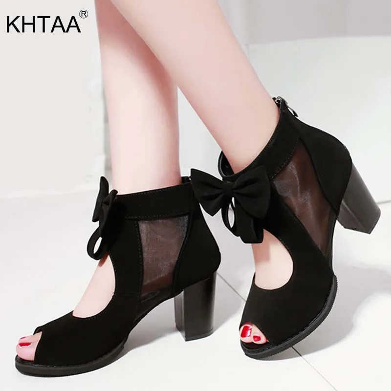KHTAA Women Spring Summer Nubuck Leather Pump Zip Bowknot Female Mesh Shoes Casual High Heels Ladies Fashion Open Toe Sexy
KHTAA Women Spring Summer Nubuck Leather Pump Zip Bowknot Female Mesh Shoes Casual High Heels Ladies Fashion Open Toe Sexy