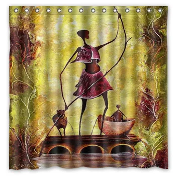 African Woman Waterproof Shower Curtain Polyester Fabric Bath Bathing Bathroom Curtains with Hooks Home Decor
African Woman Waterproof Shower Curtain Polyester Fabric Bath Bathing Bathroom Curtains with Hooks Home Decor