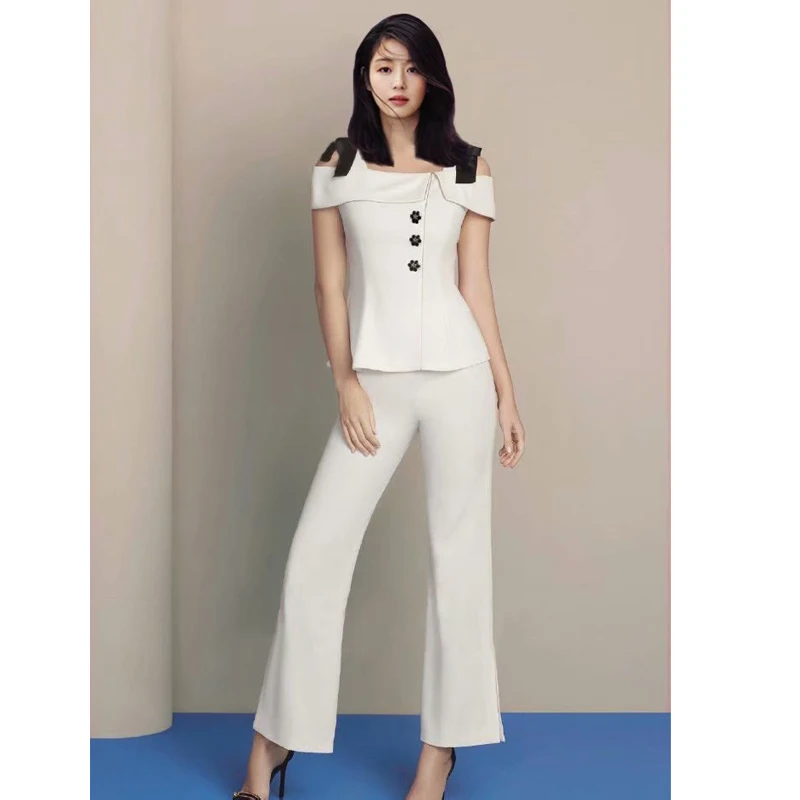 2019 womens two piece sets womens 2pcs pant set knotted bow straps off shoulder tank tops + slit office pants white pants
2019 womens two piece sets womens 2pcs pant set knotted bow straps off shoulder tank tops + slit office pants white pants