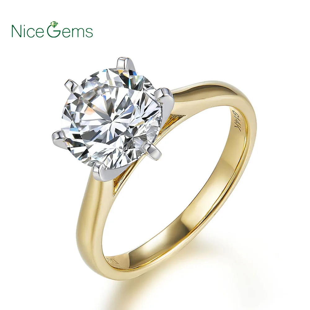 NiceGems 14K 585 Two Tone Gold Moissanite Engagement Ring for Women Center 2ct or 1ct Moissanite Gold Ring
NiceGems 14K 585 Two Tone Gold Moissanite Engagement Ring for Women Center 2ct or 1ct Moissanite Gold Ring