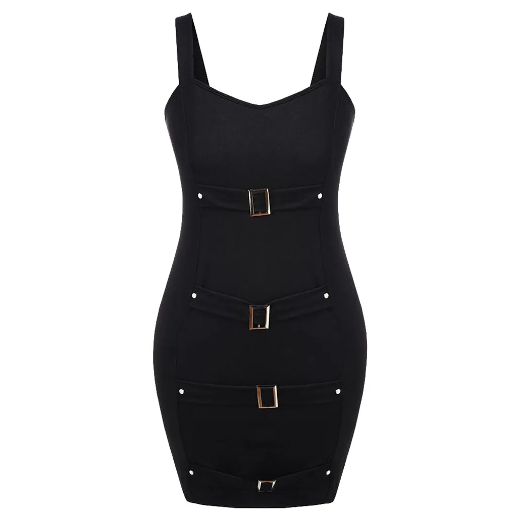 Women's Trends Casual Large Size Solid Color Sling Sleeveless Sexy Fashion Open Back Buckle Bag Hip Dress платье vestidos 41*
Women's Trends Casual Large Size Solid Color Sling Sleeveless Sexy Fashion Open Back Buckle Bag Hip Dress платье vestidos 41*