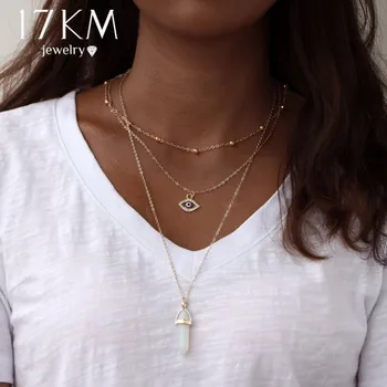 17KM Vintage Opal Stone Chokers Necklaces Fashion Multi Layer Crystal Eye Pendant Necklace Statement Bohemian Jewelry for Women
17KM Vintage Opal Stone Chokers Necklaces Fashion Multi Layer Crystal Eye Pendant Necklace Statement Bohemian Jewelry for Women