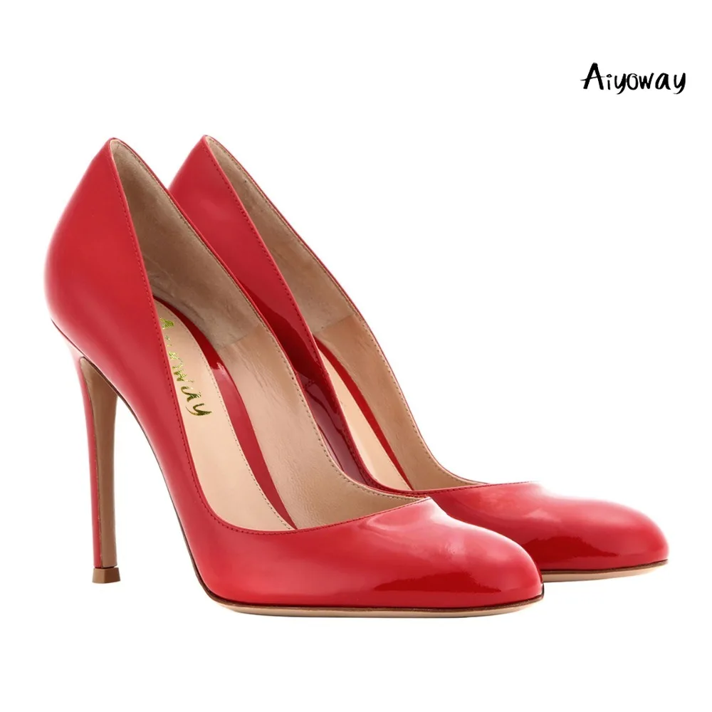 Ladies Round Toe PU High PU Heels Pumps Aiyoway Fashion Women Shoes Slip On Autumn Spring Party Dress Shoes Black Red Thin Heels
Ladies Round Toe PU High PU Heels Pumps Aiyoway Fashion Women Shoes Slip On Autumn Spring Party Dress Shoes Black Red Thin Heels