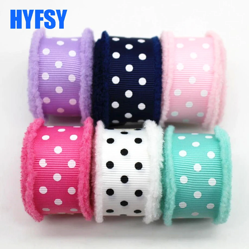 New 1 '25mm polka dot fringe ribbon 50 yards DIY handmade materials gift packaging clothing materials wholesale Grosgrain tape
New 1 '25mm polka dot fringe ribbon 50 yards DIY handmade materials gift packaging clothing materials wholesale Grosgrain tape