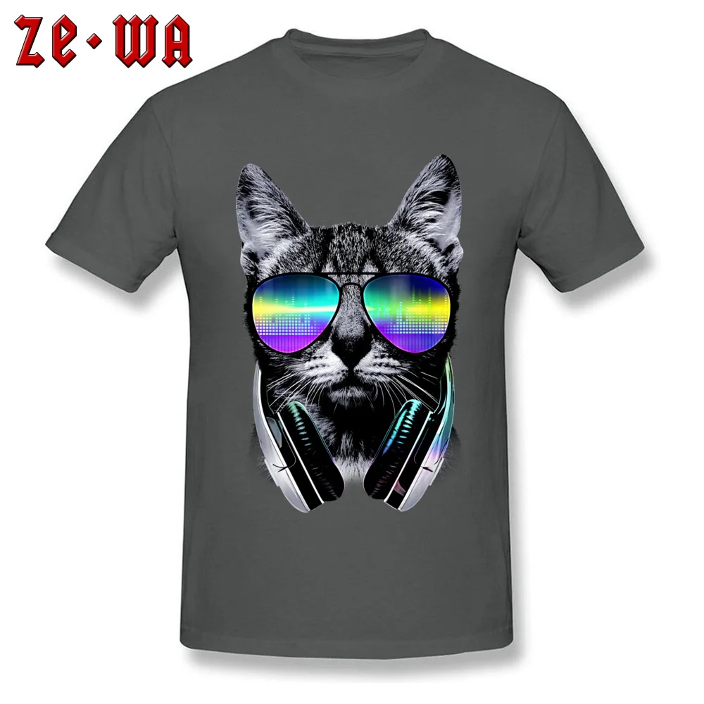 Music Lover Cat V.II 100% Cotton Men Short Sleeve Tops T Shirt Birthday Lovers Day T-Shirt Camisa T-shirts Wholesale O-Neck Music Lover Cat V.II carbon