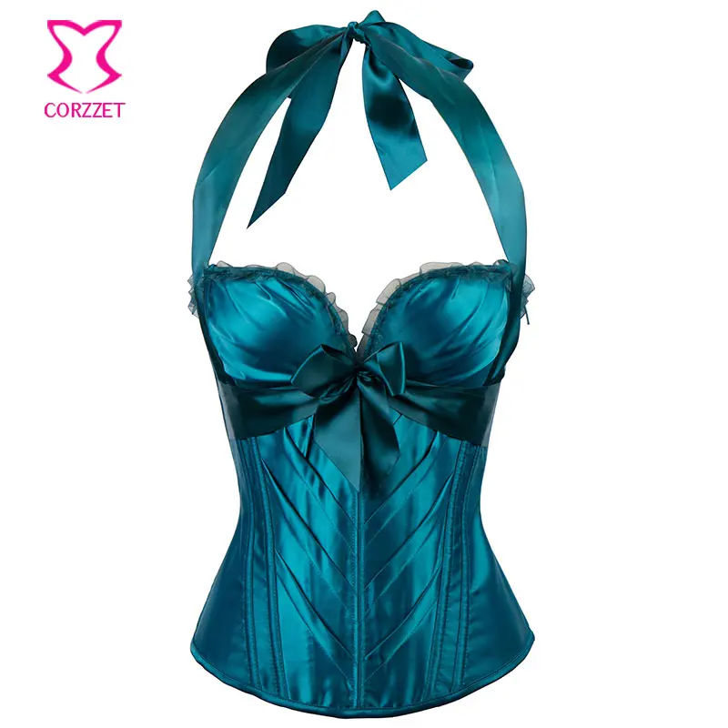 6XL Plus Size Corset Sexy Push Up Bustier Halter Tops Ocean Blue Satin Burlesque Corsets and Bustier Gothic Korsett For Women
6XL Plus Size Corset Sexy Push Up Bustier Halter Tops Ocean Blue Satin Burlesque Corsets and Bustier Gothic Korsett For Women