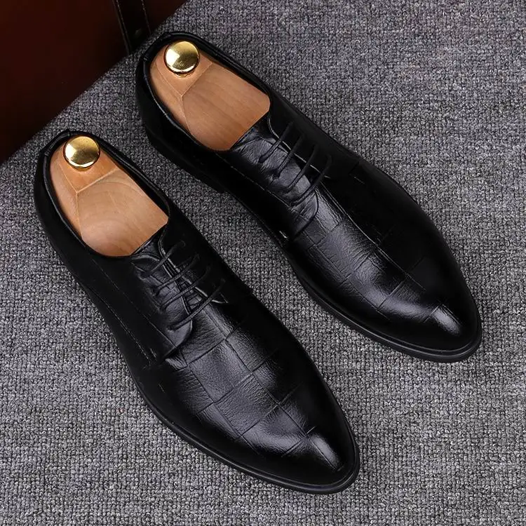 ERRFC New Arrival Men Black Dress Shoes Round Toe Lace Up Fashion Soft PU Leather Shoes Man Office Career Party Shoes Size 38-43
ERRFC New Arrival Men Black Dress Shoes Round Toe Lace Up Fashion Soft PU Leather Shoes Man Office Career Party Shoes Size 38-43