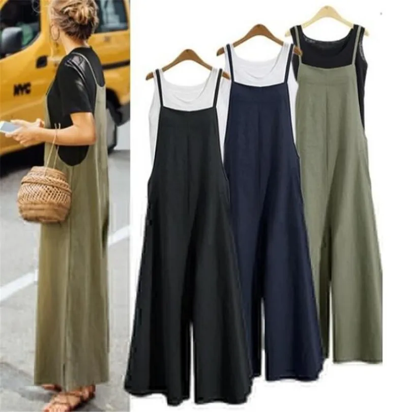 VIIANLES 2019 New Women Casual Wide Leg Jumpsuit Fashion Ladies Summer Cotton Loose Playsuit Bodycon Party Trousers Jumpsuit
VIIANLES 2019 New Women Casual Wide Leg Jumpsuit Fashion Ladies Summer Cotton Loose Playsuit Bodycon Party Trousers Jumpsuit