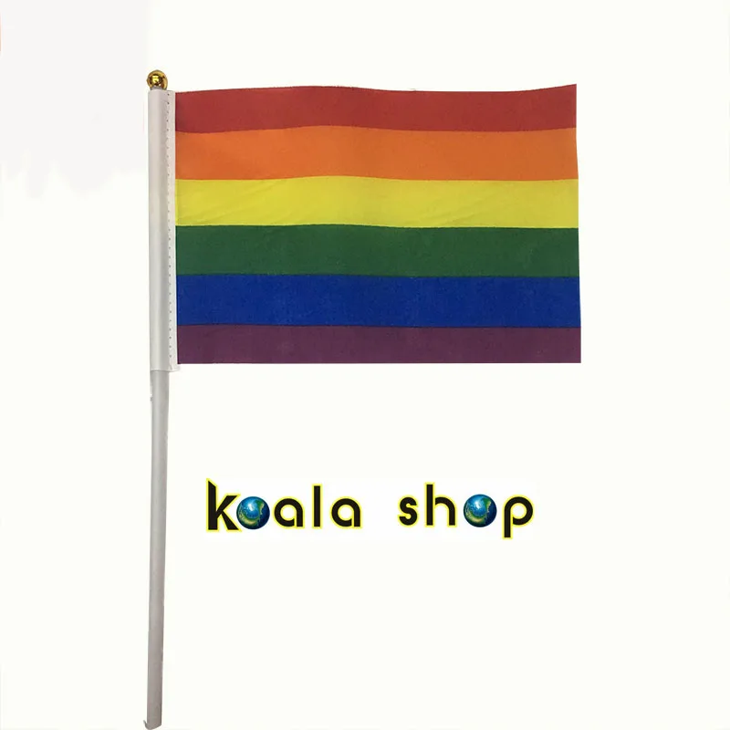 100pcs/ package flag size 14*21cm plastic flagpole length 30cm Philadelphia Gay Pride LGBT Rainbow Flag
100pcs/ package flag size 14*21cm plastic flagpole length 30cm Philadelphia Gay Pride LGBT Rainbow Flag