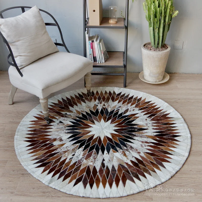 HUAMAO 2017 New Hand Stitching Cowhide Round Carpets, The Sitting Room The Bedroom Rugs, The Sofa Geometric Luxury Large Carpet.
HUAMAO 2017 New Hand Stitching Cowhide Round Carpets, The Sitting Room The Bedroom Rugs, The Sofa Geometric Luxury Large Carpet.