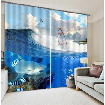 Animal Shark Fish 3D Painting Blackout Curtains Office Bedding Room Living Room Sunshade Window Curtain Bedding Custom-made size
Animal Shark Fish 3D Painting Blackout Curtains Office Bedding Room Living Room Sunshade Window Curtain Bedding Custom-made size