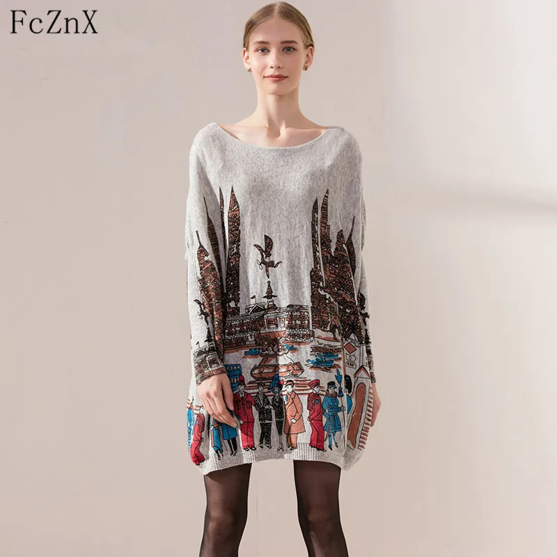 2018 Spring Autumn New Casual Long Women Sweater Coat Batwing Sleeve Print Women's Sweaters Clothes Pullovers Fashion Pullover
2018 Spring Autumn New Casual Long Women Sweater Coat Batwing Sleeve Print Women's Sweaters Clothes Pullovers Fashion Pullover