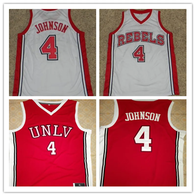 

#4 LARRY JOHNSON #50 Greg ANTHONY #32 Stacey AUGMON UNLV RUNNIN REBELS throwback college basketball jerseys Customize any size n