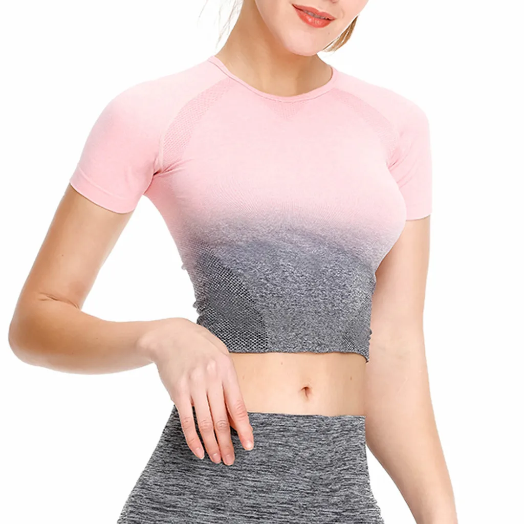 fashion women yoga top sports shirt Fashion Womens Ombre Sports Gym Yoga Fitness Workout Short Sleeve Tops T-shirt #P8
fashion women yoga top sports shirt Fashion Womens Ombre Sports Gym Yoga Fitness Workout Short Sleeve Tops T-shirt #P8