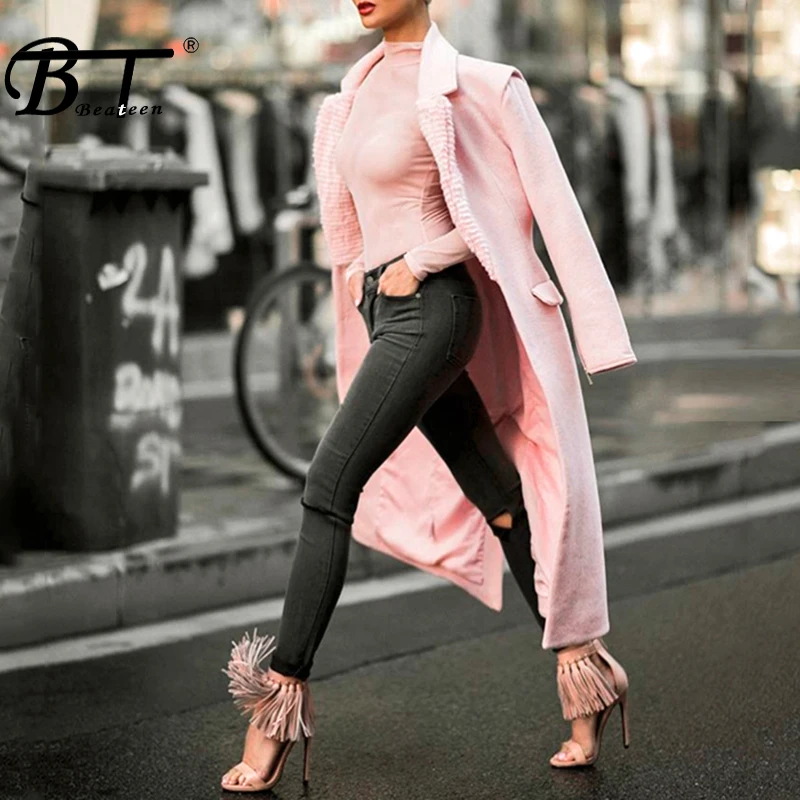 Beateen Pink Solid Full Sleeve Long Wool Coat Party Casual Warm Outwear 2018 New Fashion Office Lady Slim
Beateen Pink Solid Full Sleeve Long Wool Coat Party Casual Warm Outwear 2018 New Fashion Office Lady Slim