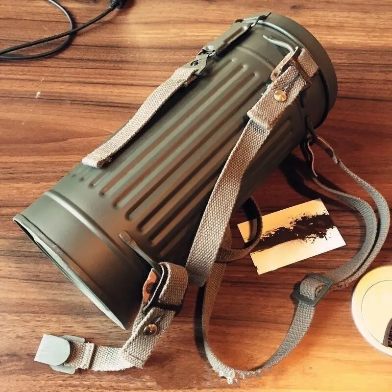 WWII WW2 German Box Military Army Gas Mask Canister Container And Strap Replica-GM048
WWII WW2 German Box Military Army Gas Mask Canister Container And Strap Replica-GM048