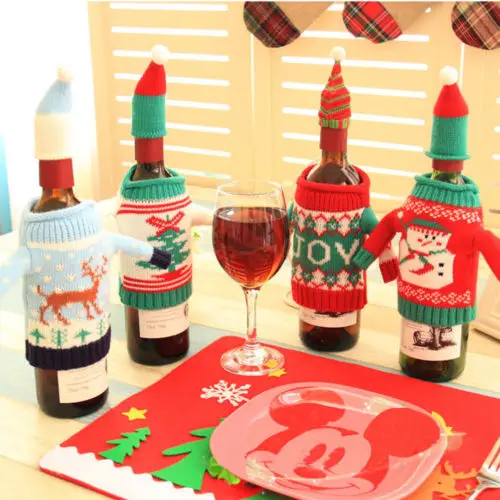 Wholesale Tableware Holder Xmas Knitting Bottle Covers Cartoon Santa Deer Decor Ornaments Christmas Wine Bottle Bags Cover New
Wholesale Tableware Holder Xmas Knitting Bottle Covers Cartoon Santa Deer Decor Ornaments Christmas Wine Bottle Bags Cover New