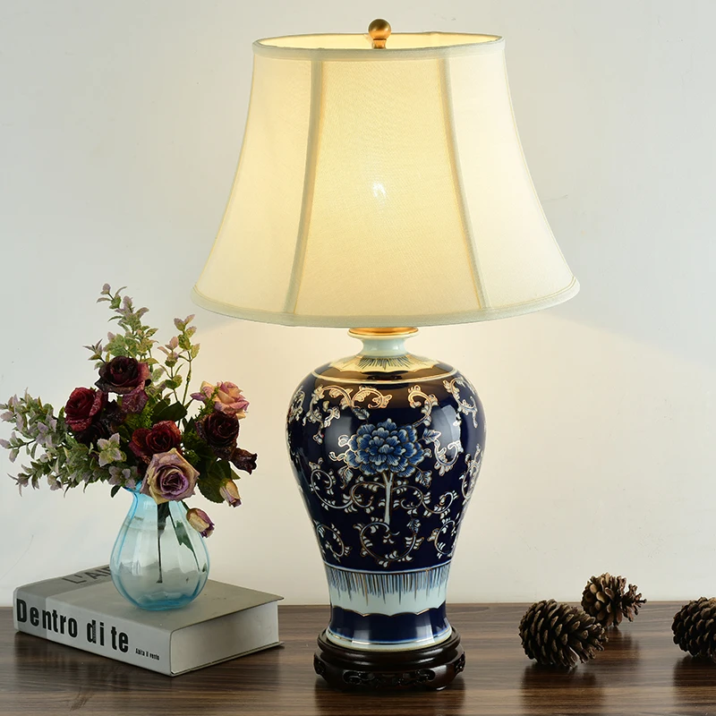 Bedroom vintage table lamp china living room Table Lamp for wedding decoration porcelain ceramic lighthouse table lamp (4)
