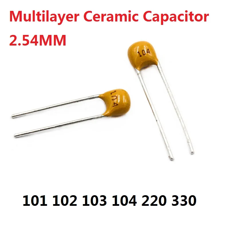 Монолитный конденсатор 50 шт. 101 102 103 104 105 220 330 в 100PF 1NF 10NF 0 1 мкФ 22/33P 100nf momo /NF 22PF 33PF 2 54