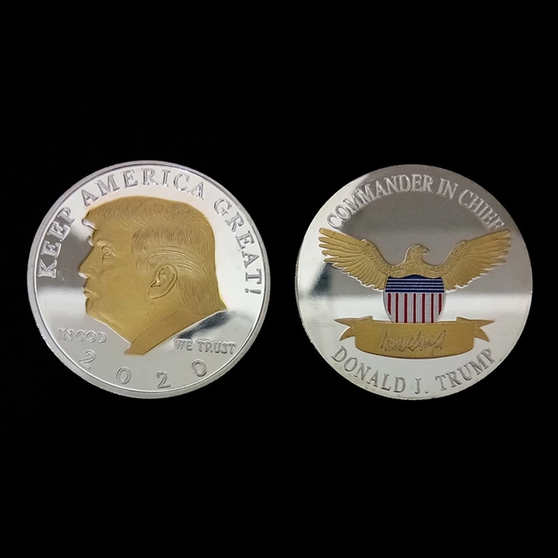 2020 New Silver/gold Plated Two-color Trump President Commemorative Coin US Trump Collection Non-currency Coins Drop Shipping
2020 New Silver/gold Plated Two-color Trump President Commemorative Coin US Trump Collection Non-currency Coins Drop Shipping