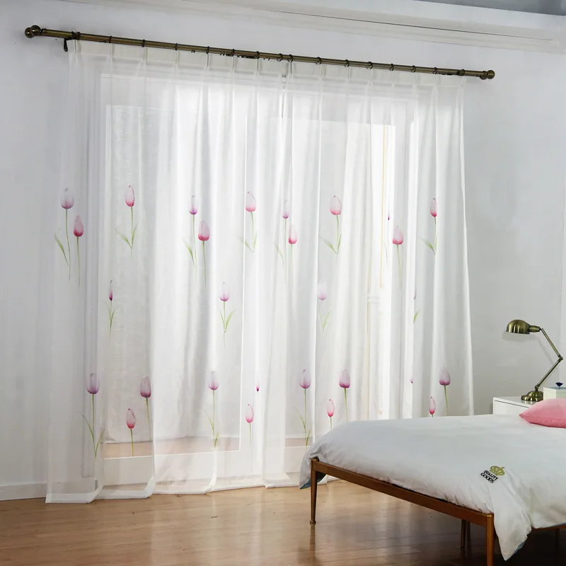 Finished Screen Yarn Tulles for Living Dining Room Bedroom Pastoral Fresh Hand-painted Tulip Gauze Curtain Chinese Window Screen
Finished Screen Yarn Tulles for Living Dining Room Bedroom Pastoral Fresh Hand-painted Tulip Gauze Curtain Chinese Window Screen