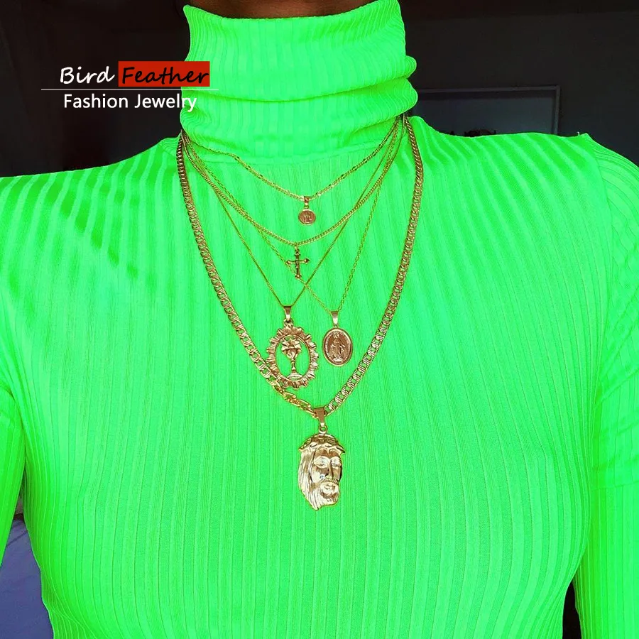 Gold color Choker Necklace for women 5 Layers Mary Jesus cross Pendant Chain Necklaces & Pendants velvet chokers Fashion Jewelry
Gold color Choker Necklace for women 5 Layers Mary Jesus cross Pendant Chain Necklaces & Pendants velvet chokers Fashion Jewelry