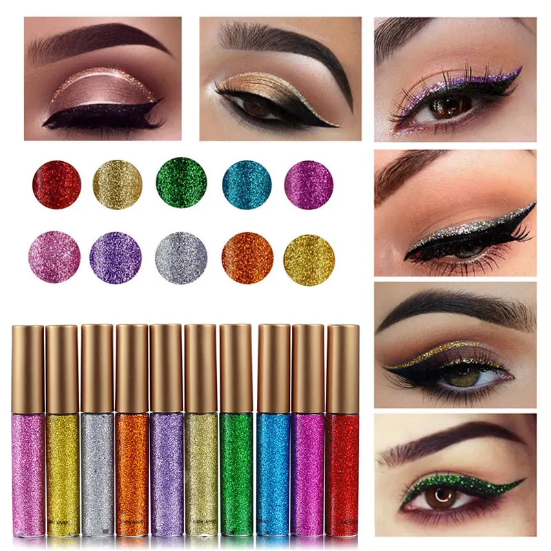 10 Colors Woman's Fashions Glitter Liquid Eyeliner Long Lasting Waterproof Sparkling
10 Colors Woman's Fashions Glitter Liquid Eyeliner Long Lasting Waterproof Sparkling