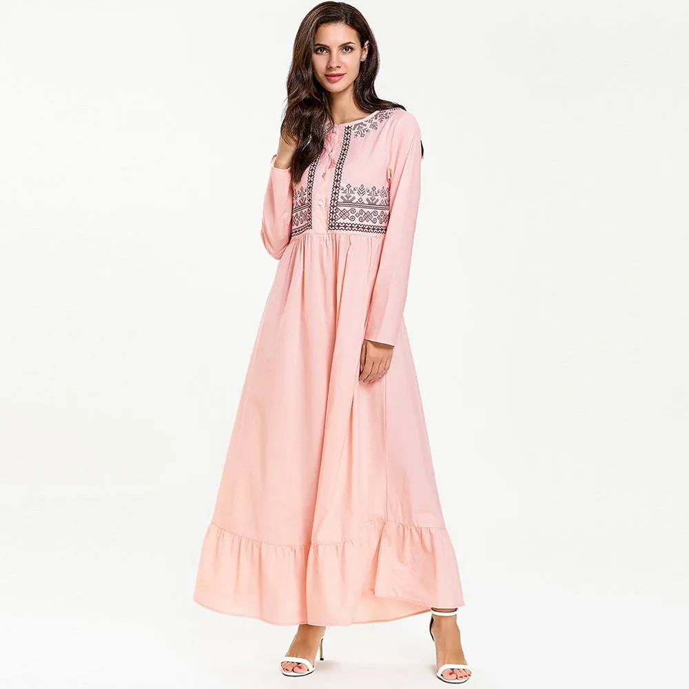 Pink Embroidery Girl Ayaba Muslim Dress Ramadan Arabic Islamic Hijab Dress Turkey Caftan Marocain Tesettur Elbise Dubai Robe
Pink Embroidery Girl Ayaba Muslim Dress Ramadan Arabic Islamic Hijab Dress Turkey Caftan Marocain Tesettur Elbise Dubai Robe