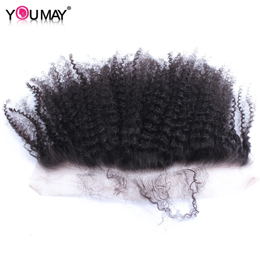 

Mongolian Afro Kinky Curly 13x4 Lace Frontal Closure With Baby Hair Pre Plucked Remy Weave Human Hair You May