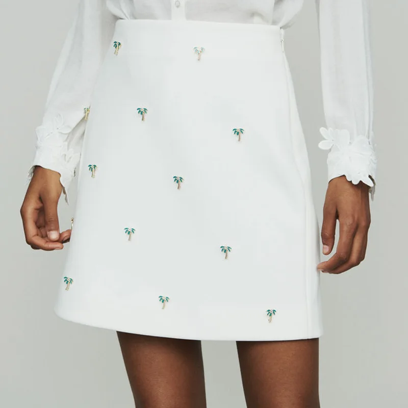 Women Skirt 2019 Spring and Summer Coconut Tree Embellished High Waist Solid Color Skirt
Women Skirt 2019 Spring and Summer Coconut Tree Embellished High Waist Solid Color Skirt