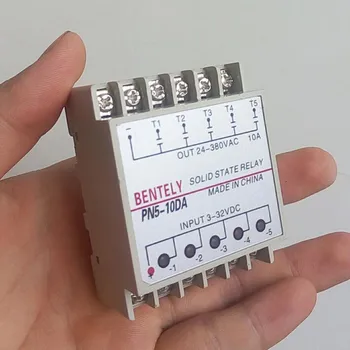 10DA Din Rail Mounting SSR 5 Channels Quintuplicate Five Input 3~32VDC Output 24~380VAC DC Solid State Relay
10DA Din Rail Mounting SSR 5 Channels Quintuplicate Five Input 3~32VDC Output 24~380VAC DC Solid State Relay