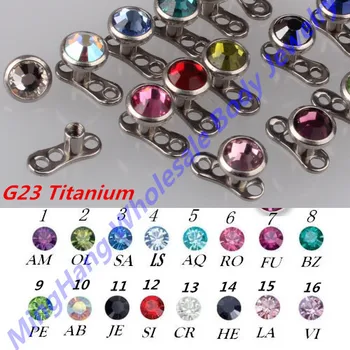 1.2*3mm Tops Mixed 15 Gem Color Titanium G23 Micro Dermal Anchor Piercing Skin Diver Body Piercing Jewelry
1.2*3mm Tops Mixed 15 Gem Color Titanium G23 Micro Dermal Anchor Piercing Skin Diver Body Piercing Jewelry