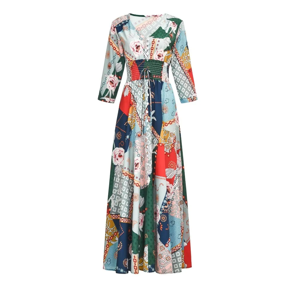 Spring 2019 Casual Women Boho Maxi Dress Vintage V-Neck Loose Black Dress Autumn Elegant Ladies Sexy Party Long Dresses Vestidos
Spring 2019 Casual Women Boho Maxi Dress Vintage V-Neck Loose Black Dress Autumn Elegant Ladies Sexy Party Long Dresses Vestidos