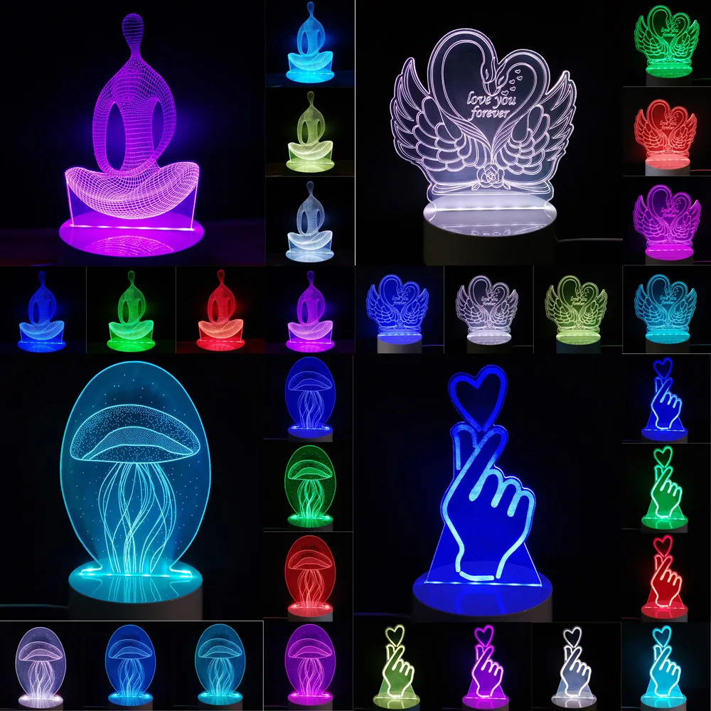 100% Brand New 7 Color Changing LED 3D Nightlight Acrylic Lamp Bedroom Living Room Lights Night Light Decoration Drop Shipping
100% Brand New 7 Color Changing LED 3D Nightlight Acrylic Lamp Bedroom Living Room Lights Night Light Decoration Drop Shipping