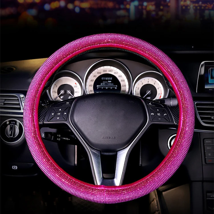 Full Crystal Rhinestones Steering Wheel Cover Diamond Women Car Steering-Wheel Auto Wheels Case For Gilrs Pink Accessories
Full Crystal Rhinestones Steering Wheel Cover Diamond Women Car Steering-Wheel Auto Wheels Case For Gilrs Pink Accessories