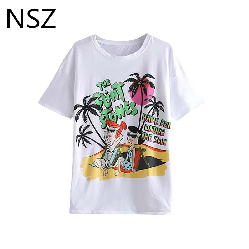 NSZ Women White t shirt Oversized Short Sleeve Summer T Shirt Round Collar Cotton Tee Shirt
NSZ Women White t shirt Oversized Short Sleeve Summer T Shirt Round Collar Cotton Tee Shirt