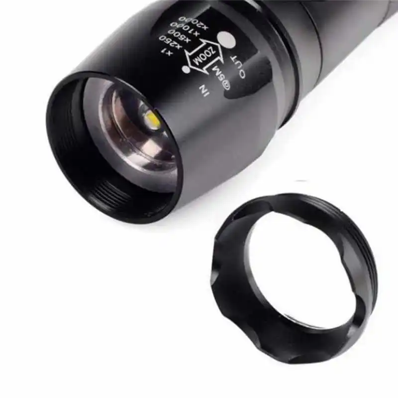 Super Bright XM-L T6 LED Adjustable Focus powerful led flashlight Rechargeable Flashlight Torch nitecore 18650 #4S7 (1)
