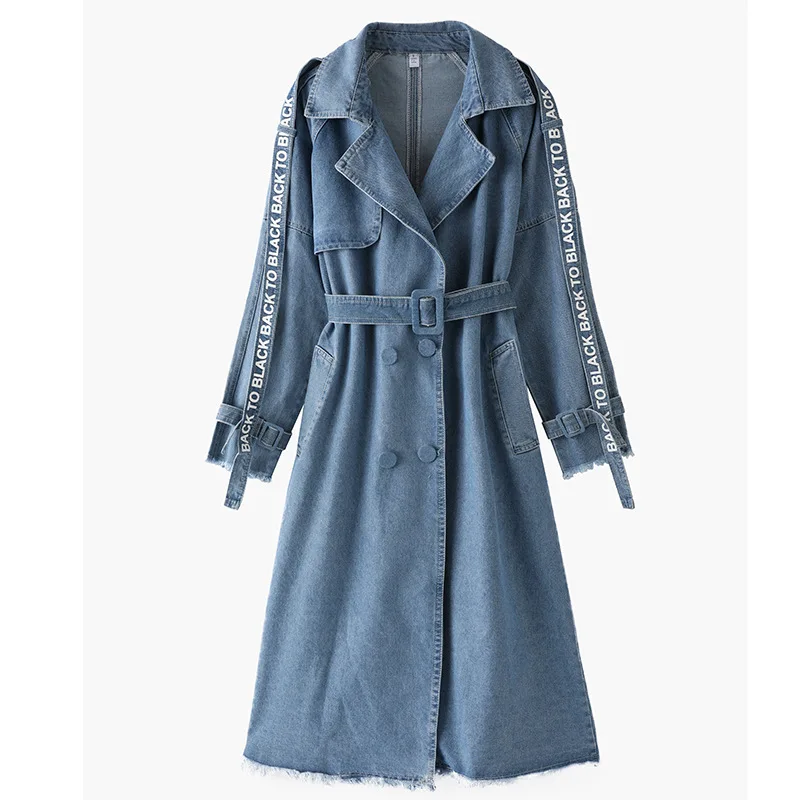 Long Windbreaker Long Autum Streetwear Office Lady Loose Denim Trench for Women Full Sleeve Double Breasted Ladies Trench
Long Windbreaker Long Autum Streetwear Office Lady Loose Denim Trench for Women Full Sleeve Double Breasted Ladies Trench