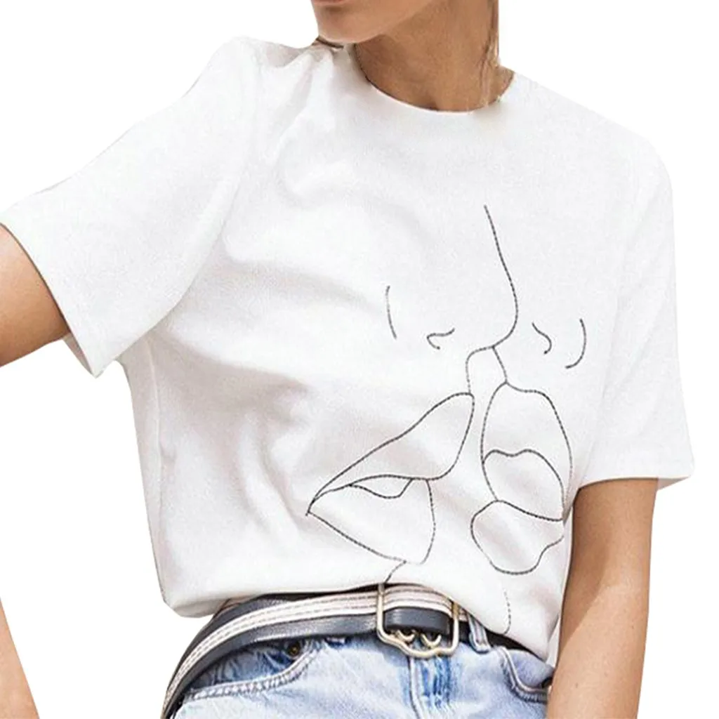T shirt top round neck short sleeve lashes lips printed tees t-shirt punk 2019 Summer New Loose Casual T-Shirt #10
T shirt top round neck short sleeve lashes lips printed tees t-shirt punk 2019 Summer New Loose Casual T-Shirt #10