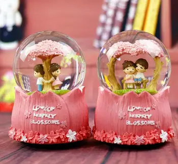 Choice 1PC Sakura couple crystal ball zakka grocery valentine's day gift with a revolving music box of octaves
Choice 1PC Sakura couple crystal ball zakka grocery valentine's day gift with a revolving music box of octaves