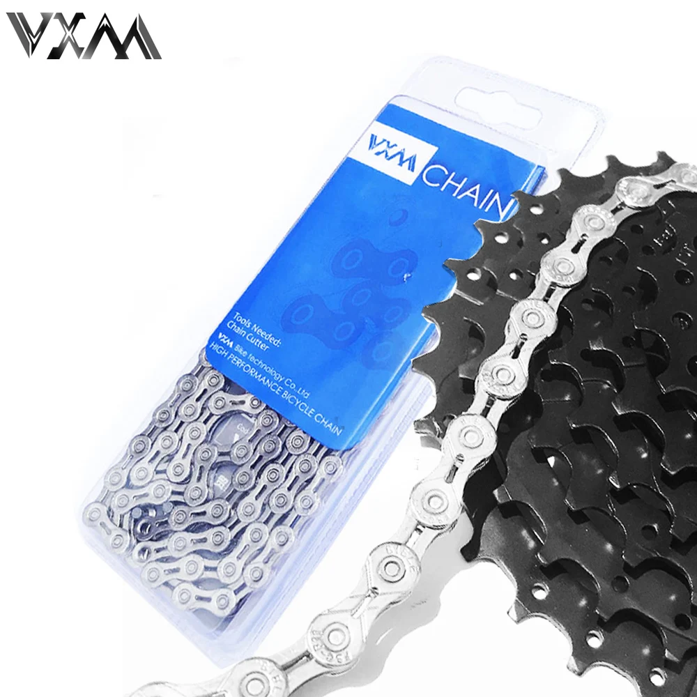 Excellent VXM Bicycle chain 9 speed half hollow bike chains 9S 116 links ultralight MTB bike road bike variable speed boxed Bicycle Parts 0