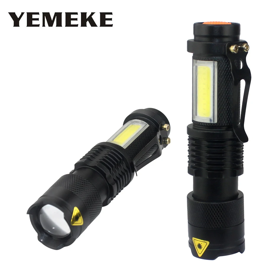 

4 Mode Mini Portable Worklamp 3800LM Q5+COB LED Flashlight ZOOM torchflashlight life Lighting lantern Use AA 14500 Battery A1
