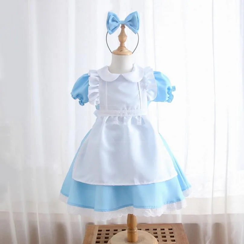 Girl Japanese Cosplay Costume Alice Kids Maid Sailor Lolita Dress Striped Blue Girl Costume Children Clothes Y595 With Headwear
Girl Japanese Cosplay Costume Alice Kids Maid Sailor Lolita Dress Striped Blue Girl Costume Children Clothes Y595 With Headwear