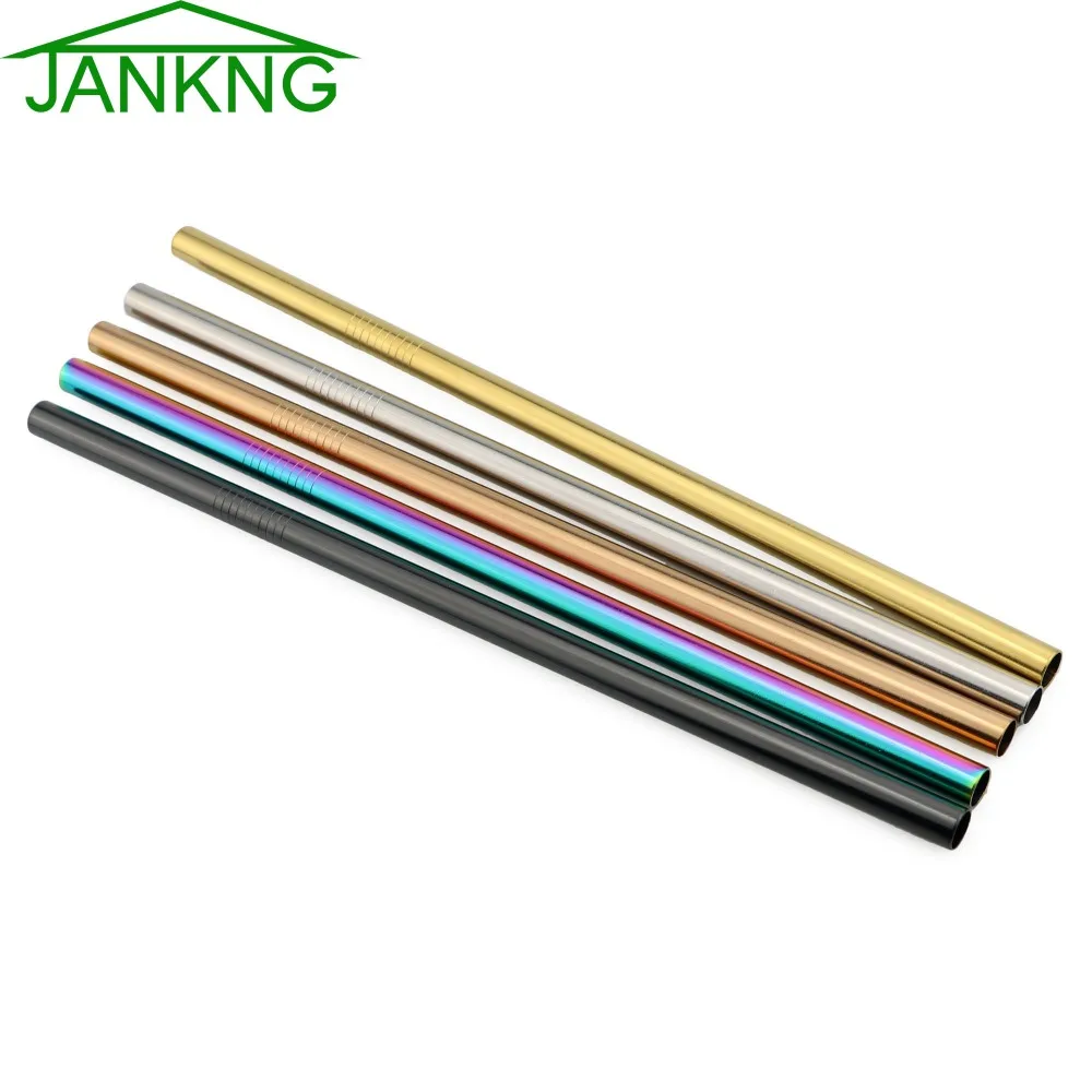 JANKNG 4-Pcs High Quality Colorful Straw 304 Stainless Steel Straws Reusable Bent Metal Drinking Straw for Smoothies Cleaner
JANKNG 4-Pcs High Quality Colorful Straw 304 Stainless Steel Straws Reusable Bent Metal Drinking Straw for Smoothies Cleaner