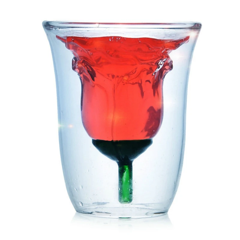 Бар Дискотека Роза Двухстенная красная Copo Coppa Glass Винные бокалы Коктейльные