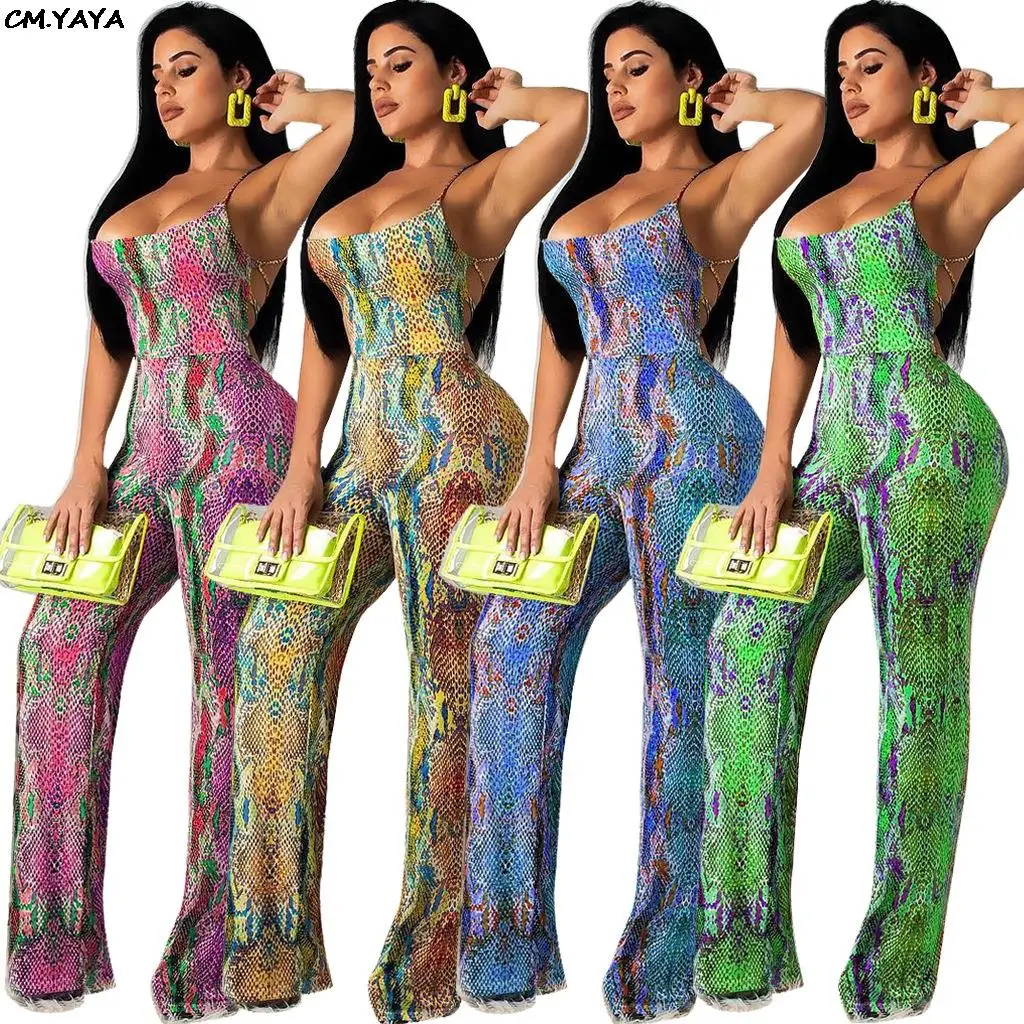 2019 women outfit snake skin leopard print spaghetti strap lace up back sexy jumpsuit wide leg club party romper playsuit R6163
2019 women outfit snake skin leopard print spaghetti strap lace up back sexy jumpsuit wide leg club party romper playsuit R6163