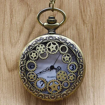 Antique Copper Steampunk Quartz Pocket Watch Vintage Bronze Gear Hollow Necklace Pendant Clock With Chain Men's Women Gifts
Antique Copper Steampunk Quartz Pocket Watch Vintage Bronze Gear Hollow Necklace Pendant Clock With Chain Men's Women Gifts