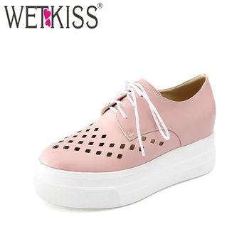 WETKISS Casual Women Shoes Sneakers Shoelace Hallow out Thick Sole Flats Platform Shoes Female Footwear Elevator Shoes Ladies
WETKISS Casual Women Shoes Sneakers Shoelace Hallow out Thick Sole Flats Platform Shoes Female Footwear Elevator Shoes Ladies