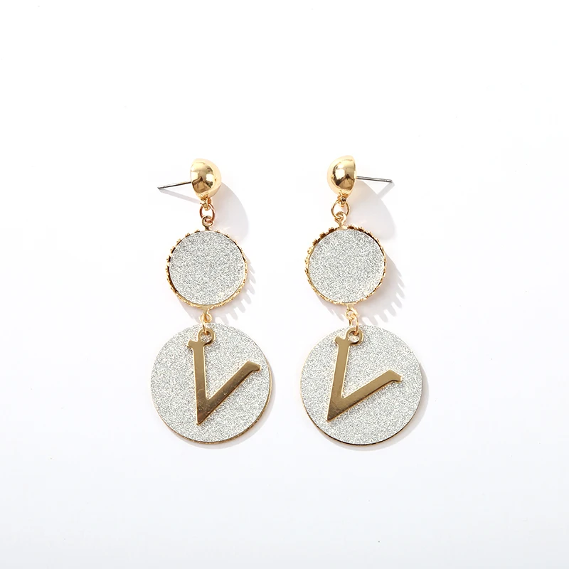 Large Small Frosted Starry Bling Round Flakes English Letters V Golden Alloy Tassel Dangle Drop Earrings for Women
Large Small Frosted Starry Bling Round Flakes English Letters V Golden Alloy Tassel Dangle Drop Earrings for Women